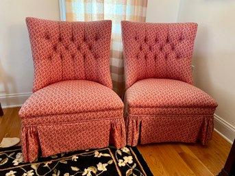 Pair Of Vintage Slipper Chairs - Reupholstery Project