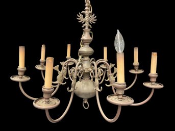 Brass 8 Arm Chandelier With Eagle Finial