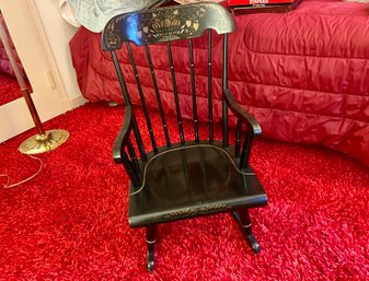 Nichols & Stone Black Stenciled Boston Childs Rocking Chair