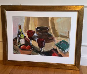 Wine And Books Custom Framed Art With MUSEUM GLASS By TRU VUE