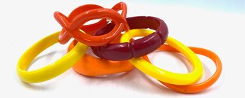 Collection Of 6 Curvaceous Vintage Bangle Bracelets Inc. West Germany