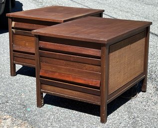 Rare Mid Cenutry Modern GE Record Player Stereo In End Tables