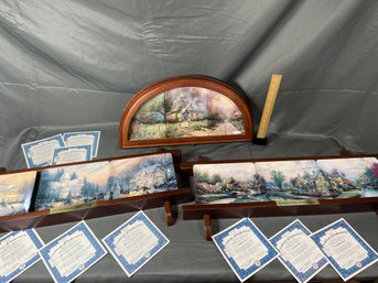 Thomas Kinkade Limited Edition Collector Plates:blessings Of Home, Holiday Memories And Lamplight Village