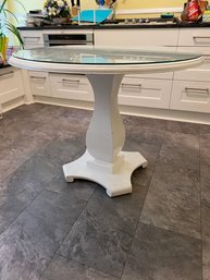 White Glass Top Round Table