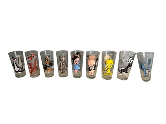 Set Of Nine 1970s Pepsi Collector's Series Glasses - Looney Tunes