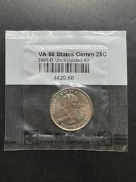 2000-D Uncirculated VA 50 States Commemorative Quarter In Littleton Package