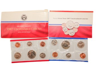 1987 United States Mint Uncirculated Coin Set W/ D & P Mint Marks