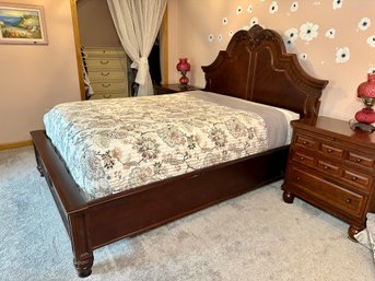 A Beautiful Wood Carved Queen Size Bed