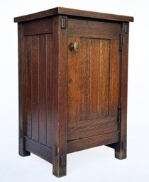 An Early 19th Century Gustav Stickley Mission Oak Smoking Cabinet #522