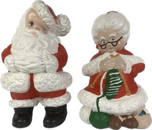 Vintage Holland Mold Large Ceramic Mr & Mrs Claus