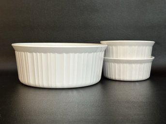 A Small Grouping Of Corning Ware, French White Pattern