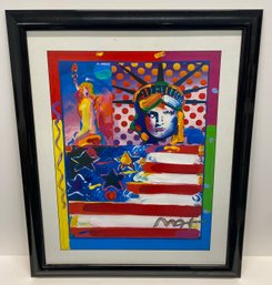 Peter Max Mixed Media Art - God Bless America