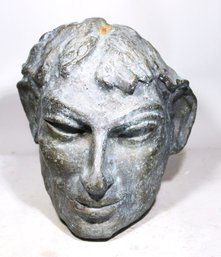 Interesting Cast Bronze Head Of A Man