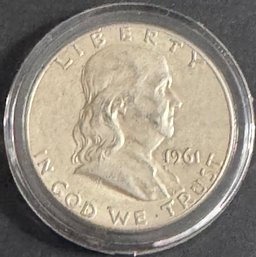 1961 Benjamin Franklin Silver Half Dollar