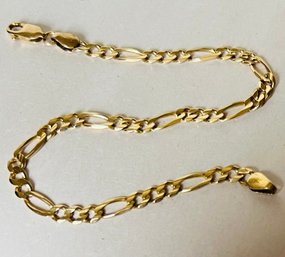 14K GOLD ITALIAN FIGARO BRACELET