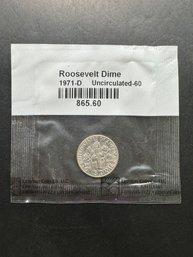 1971-D Uncirculated Roosevelt Dime In Littleton Package