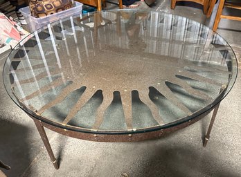 Stunning Large Round Sunburst Coffee Table