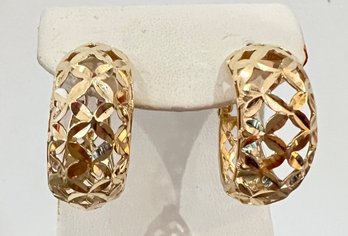 Pair Of 14K Yellow Gold Earrings, 7.38 Grams