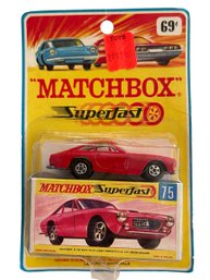 Vintage Matchbox #75 Ferrari Berlinetta Superfast In Original Blister Packaging