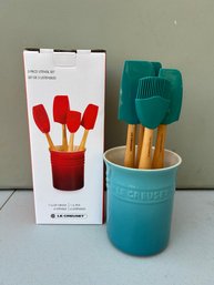 LeCreuset 5 Piece Caribbean Silicone Utensil Set.