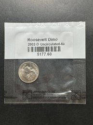 2002-D Uncirculated Roosevelt Dime In Littleton Package