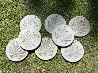 A Set Of Eight Garden Stepping Stones, Big Leaf Maple