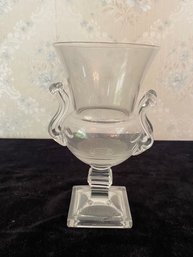 Duncan & Miller Clear Glass Grecian Urn Handled Vase