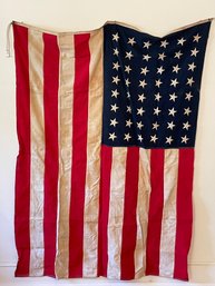 Vintage 48 Star Hand Sewn U.S. Flag, 5 X 8, Heavy Cotton, Defiance Brand