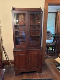 A COUNTRY STEP BACK CUPBOARD CIRCA 1880