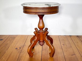 An Antique Empire Marble Top Wine Table