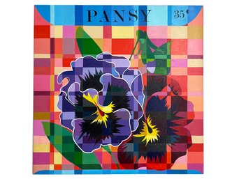 A Vintage Acrylic On Canvas, 'Pansy,' Joan Luby (American, 1934-2015)