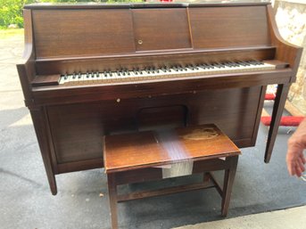 Antique Conover -cable Player Piano Multiple Rolls Of Music With It And A Matching Bench. See Description