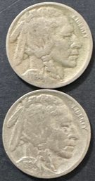 2 Buffalo Nickels 1934, 1934-D