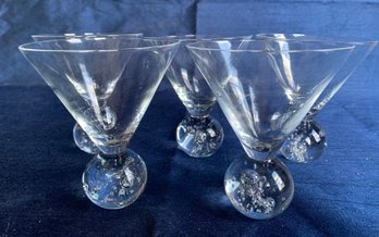 Ball Stem Martini Glasses - Set Of 5