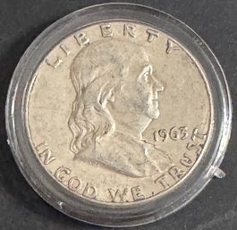 1963 Benjamin Franklin Silver Half Dollar