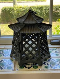 Japanese Cast Iron Lantern Double Pagoda Lamp