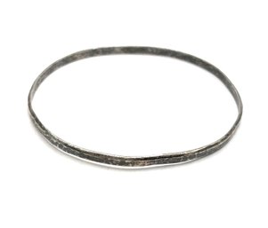 Vintage Sterling Silver Hammered Bangle Bracelet