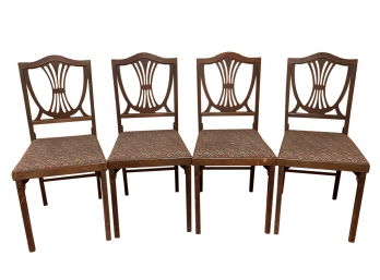 Vtg Set Of 4 LEG-O-MATIC Folding Chairs Bridgeport Manufactured (READ DESCRIPTION)