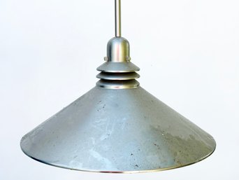 A Nautical Art Deco Light Fixture In Brushed Steel