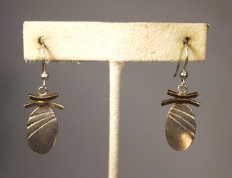 ARTISAN STERLING SILVER 14K GOLD PIERCED EARRINGS