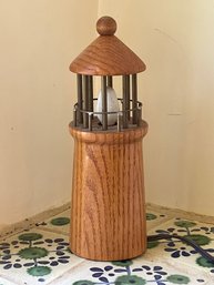 Oak Lighthouse Lamp