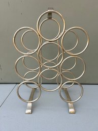 Nickel Colored Metal Wine Rack