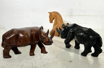 Carved Wood Animal Figurines From Around The World