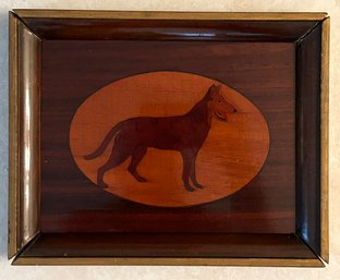 An Inlaid Marquetry Art Panel - Canine Themed