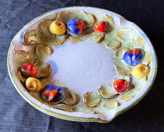 Vintage Italian Pottery Ashtray Catchall W/ Fruits