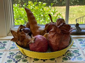 Bowl Full Of Paper Mache Fruit