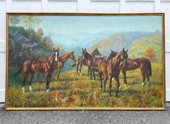 A Large Early 20th Century Oil On Canvas, Hudson Valley Equestrian Scene, E. H. Miner (American, 1882-1941)