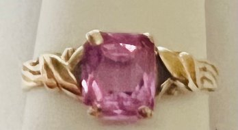 VINTAGE 14K PINK SAPPHIRE RING