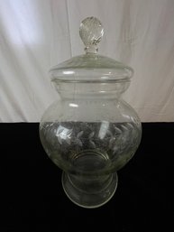 Vintage Etched Apothecary Jar