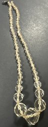 Sterling Silver Clear Beaded Necklace 17 Grams Including Stones